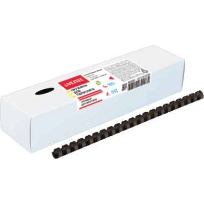 Пружина д/переплета пластик. 6мм ""DeVente черная100шт (ТН ВЭД 3926909709) 4125501