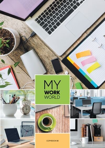 Тетрадь для записи "BG", 80л, А4, клетка, лак, на гребне, серия "My Work №1"