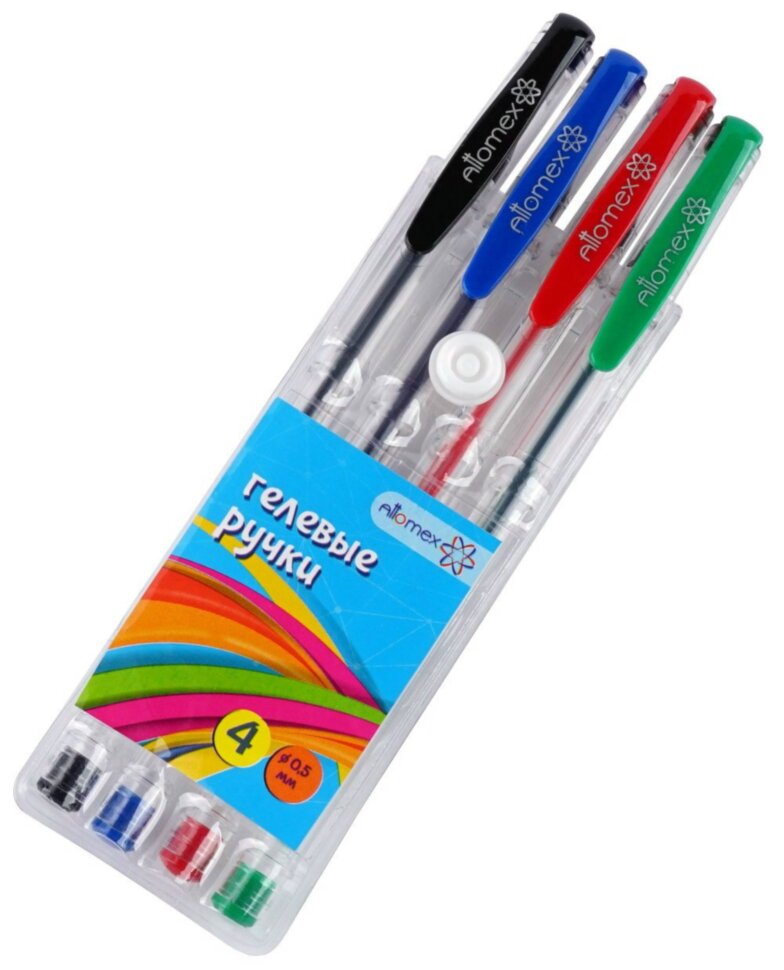 Набор гелевых ручек 4 цвета, 4 шт, 0,5 мм "Attomex"