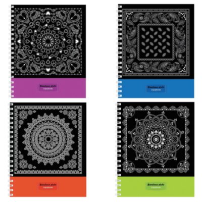 Тетрадь "VK", 80л, А5, клетка, на спирали, серия "Bandana Style"
