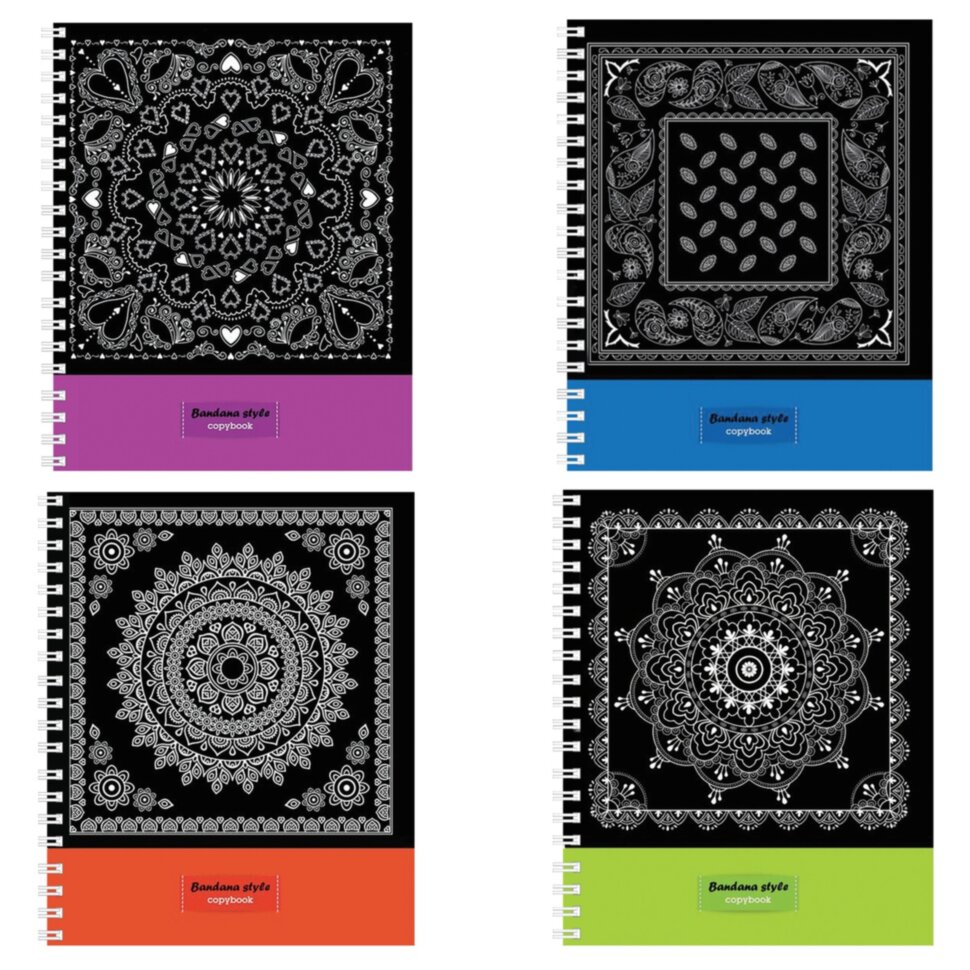 Тетрадь "VK", 80л, А5, клетка, на спирали, серия "Bandana Style"