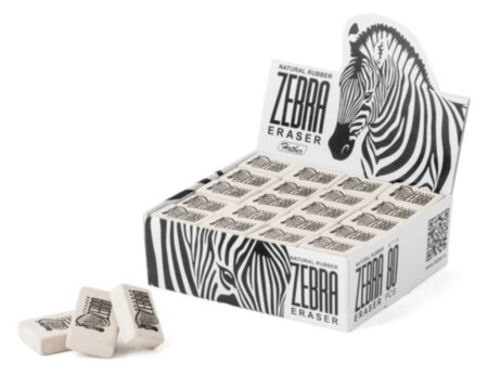 Ластик из натурального каучука "Hatber Zebra", 32*х18х8мм, прямоугольный, 32BL_14231