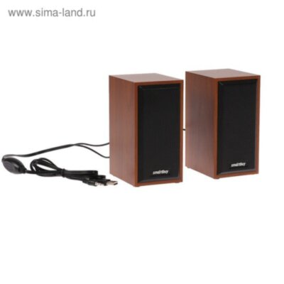 Компьютерные колонки 2.0 Smartbuy ONE SBA-102, 2х3ВТ, USB, дерево, корич