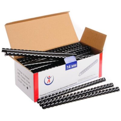 Пружина д/переплета пластик. 14мм ""DeVente черная100шт (ТН ВЭД 3926909709)