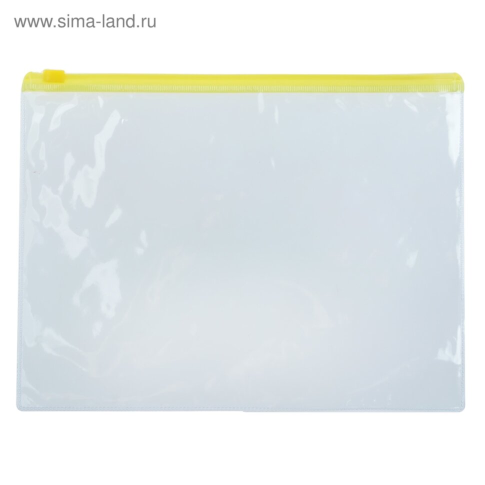 Папка-конверт на ZIP-молнии Calligrata А5, 120 мкм, прозрачная, МИКС