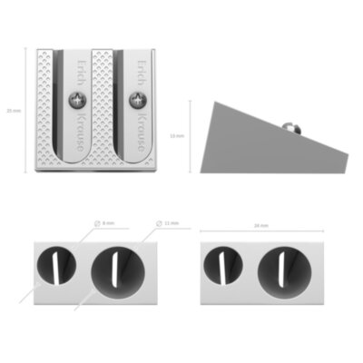 Точилка алюминевая. FERRO PLUS 2отверстия