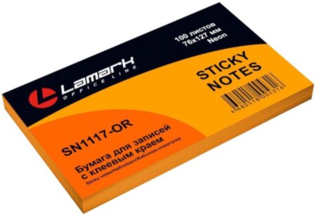 Бумага с клеевым краем 76*127 желтая 100 листов Pastel Lamark, SN0114-YL