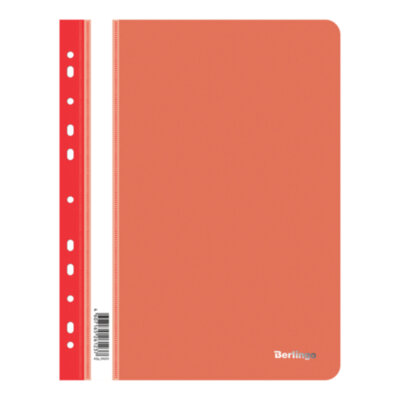 Папка-скоросшиватель Berlingo с перфорацией, А4, 180 мкм, красная