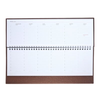 Планинг недатированный 100 х 300 мм, 56 листов, на гребне, обложка бумвинил, коричневый