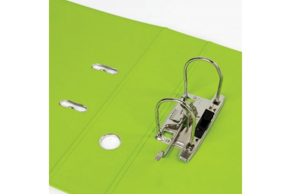 Папка-регистратор BRAUBERG "EXTRA" 75 мм., салатовая, двустороннее покрытие, пластик, металлический 