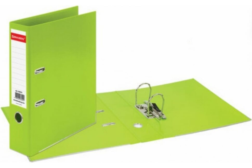 Папка-регистратор BRAUBERG "EXTRA" 75 мм., салатовая, двустороннее покрытие, пластик, металлический 