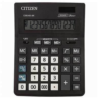 Калькулятор CITIZEN BUSINESS LINE CDB1401BK, настольный, 14 разрядов, двойное питание