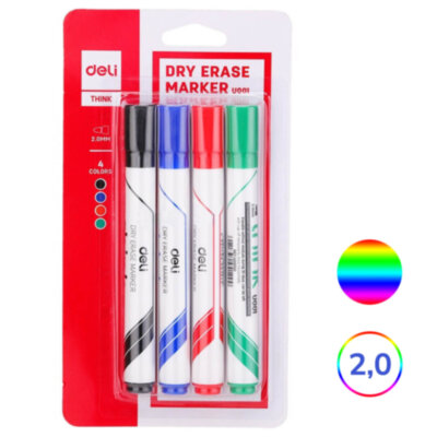 Набор маркеров для доски, DELI "EU00101", 4 цвета