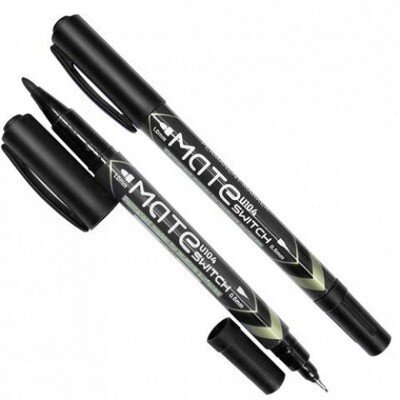 Маркер перманентный DELI двухсторонний, 0,5-1,0 мм, черный