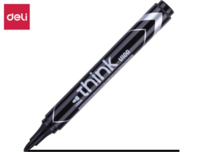 Маркер перманентный DELI "U100", 1-3 мм, черный