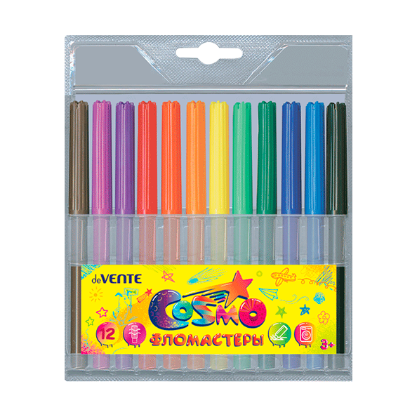 Фломастеры 12цв. "deVENTE" с вентилируемым колпачком