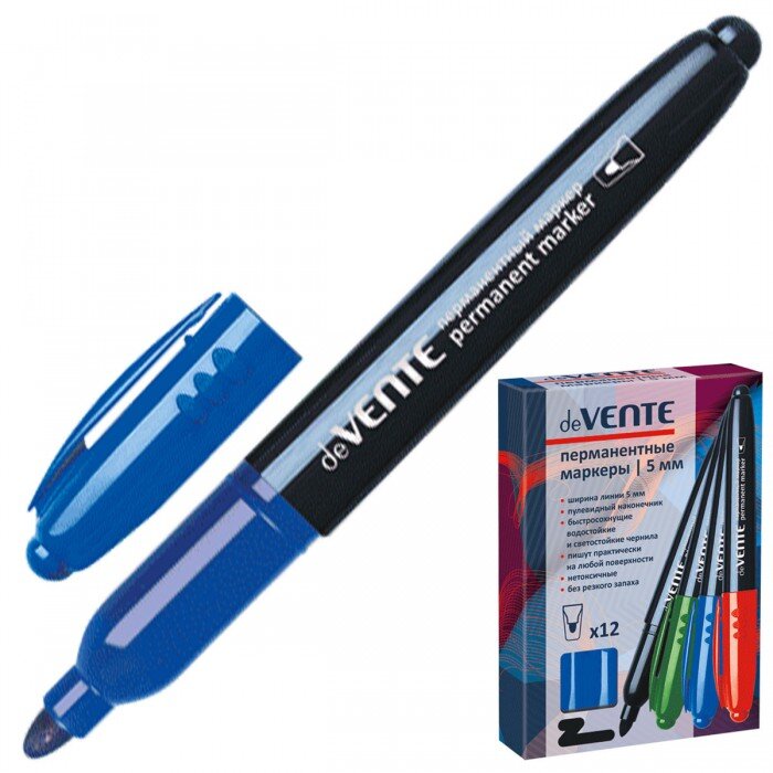 Маркер перманентный "deVente", синий