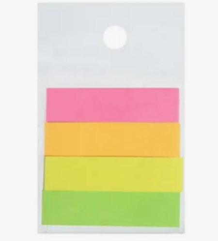 Набор закладок бумажных "BG", 50x12мм, 25л, 4 цвета, клеевой край, в пакете