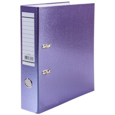Папка-регистратор "Hatber", А4, 70мм, арочный механизм, бумвинил, сиреневая