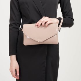 Клатч жен. Алина, 20*4*11, отдел с перег на молнии с ручкой, бежевый