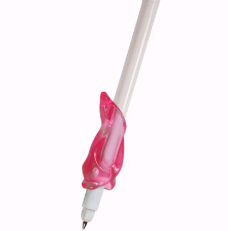 Насадка-держатель "deVenta Рыбка" для карандаша и ручки, силиконовая,розовая