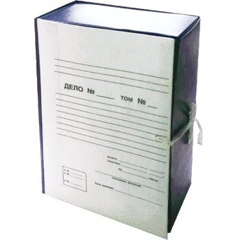 Короб архивный "deVente" 200мм на завязках, бумвинил, синий 