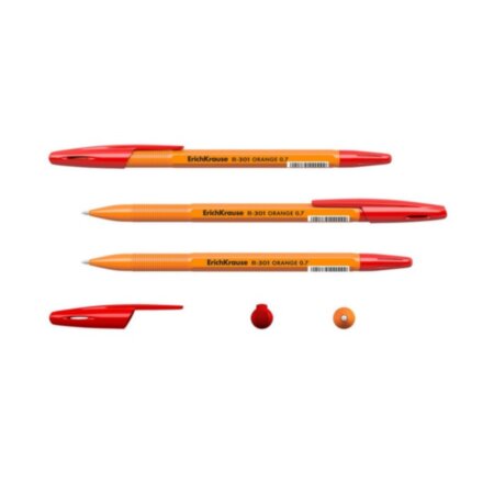 Ручка шариковая R-301 Orange Stick 0.7 mm КРАСНАЯ