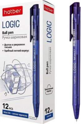 Ручка автоматическая шариковая масляная 0.7мм "LOGIC" синяя (067908)