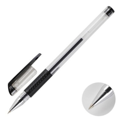 Ручка гелевая "Q-connect" мягкий захват, 0,5мм, черная