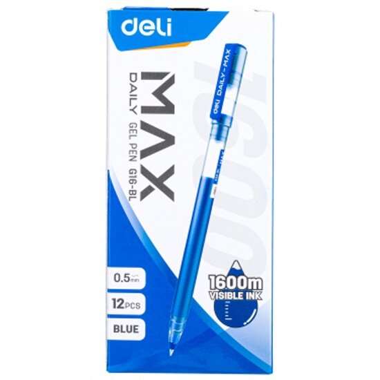 Ручка гелевая DELI "Max" 0,5 мм, синяя