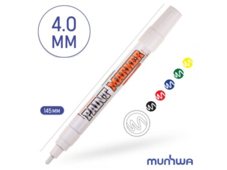 Маркер-краска (лаковый) MunHwa, 4.0 мм, белая нитро-основа