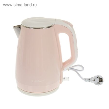 Чайник электрический SAKURA SA-2146P, 1800вт, 1,8л, метал, розовый