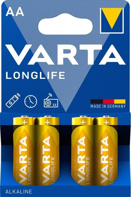 Батарейка VARTA Longlife Extra Mignon 1.5V-LR06 AA (4шт) 