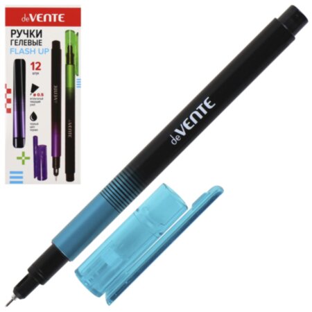 Ручка гелевая, игольчатая, пишущий узел 0,5 мм, цвет чернил синий, 4 вида Flash Up deVENTE