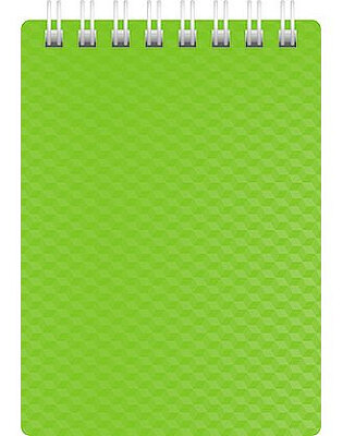 Блокнот "Hatber", 80л, А7, клетка, пластиковая обложка, на гребне, серия "Diamond Neon - Зелёный"