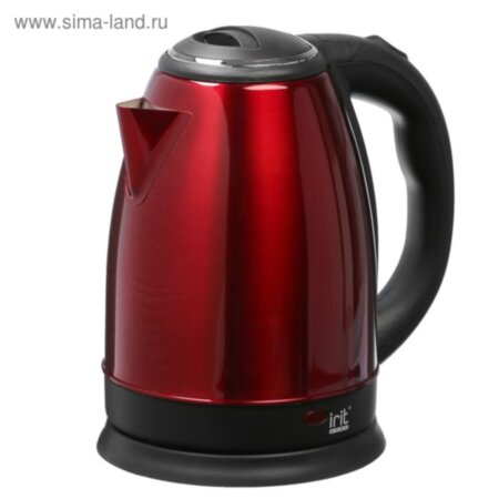 Чайник электрический Irit IR-1343 , 1500вт, 2л, металл, красный