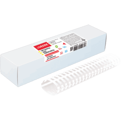 Пружина д/переплета пластик. DeVente 32мм белые 100шт
