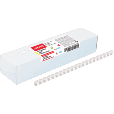 Пружина д/переплета пластик. 10мм ""DeVente белая100шт